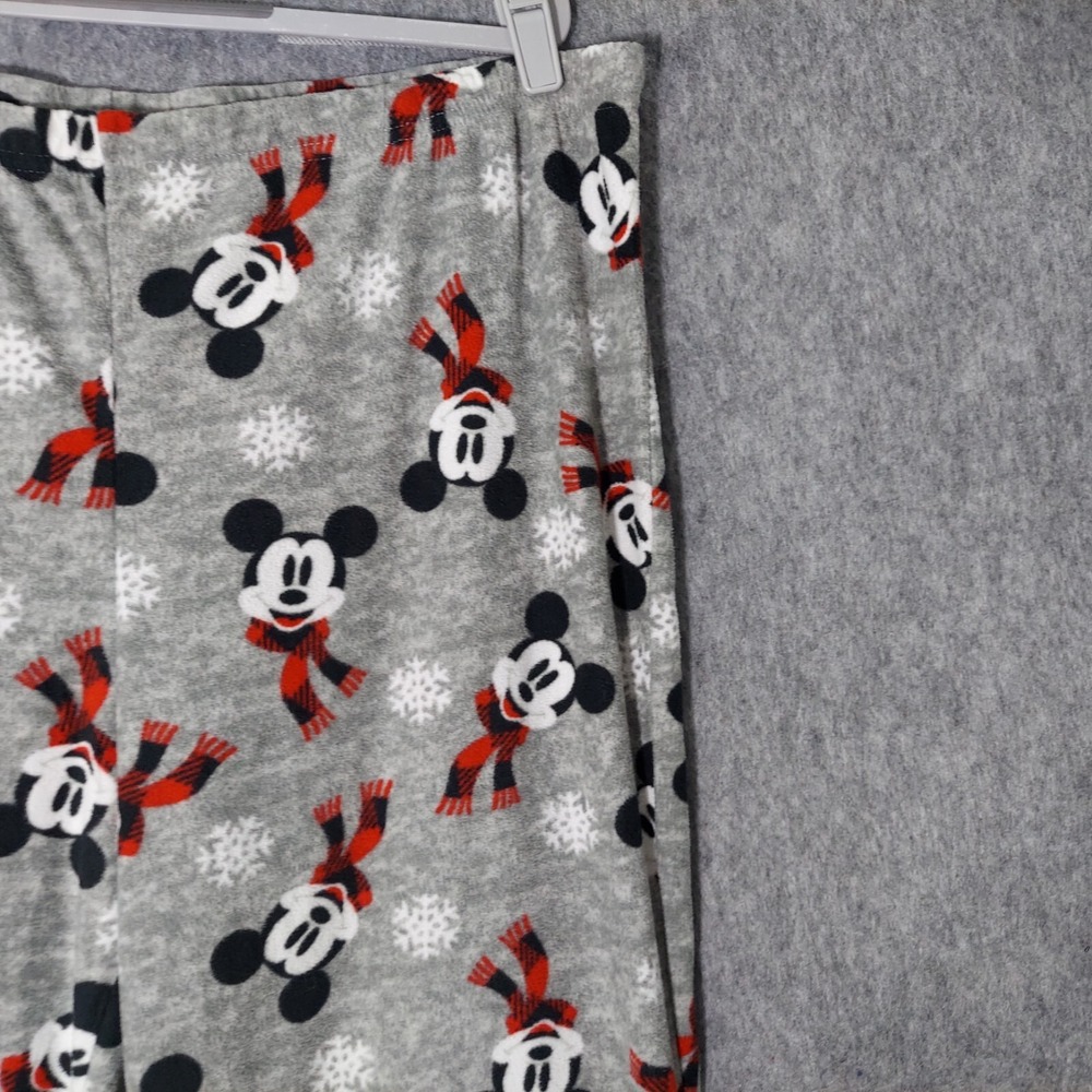 Disney Women Pajama Pants Plus 1X Holiday Mickey Mouse Christmas Fleece Pull On - Picture 3 of 9